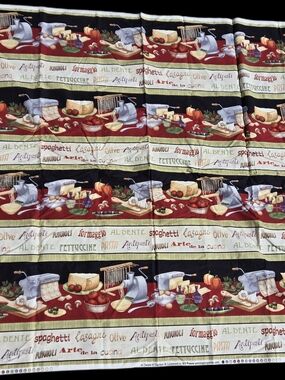 Wilmington Prints Al Dente Italian Pasta Fabric 48x44 Kitchen Cotton
